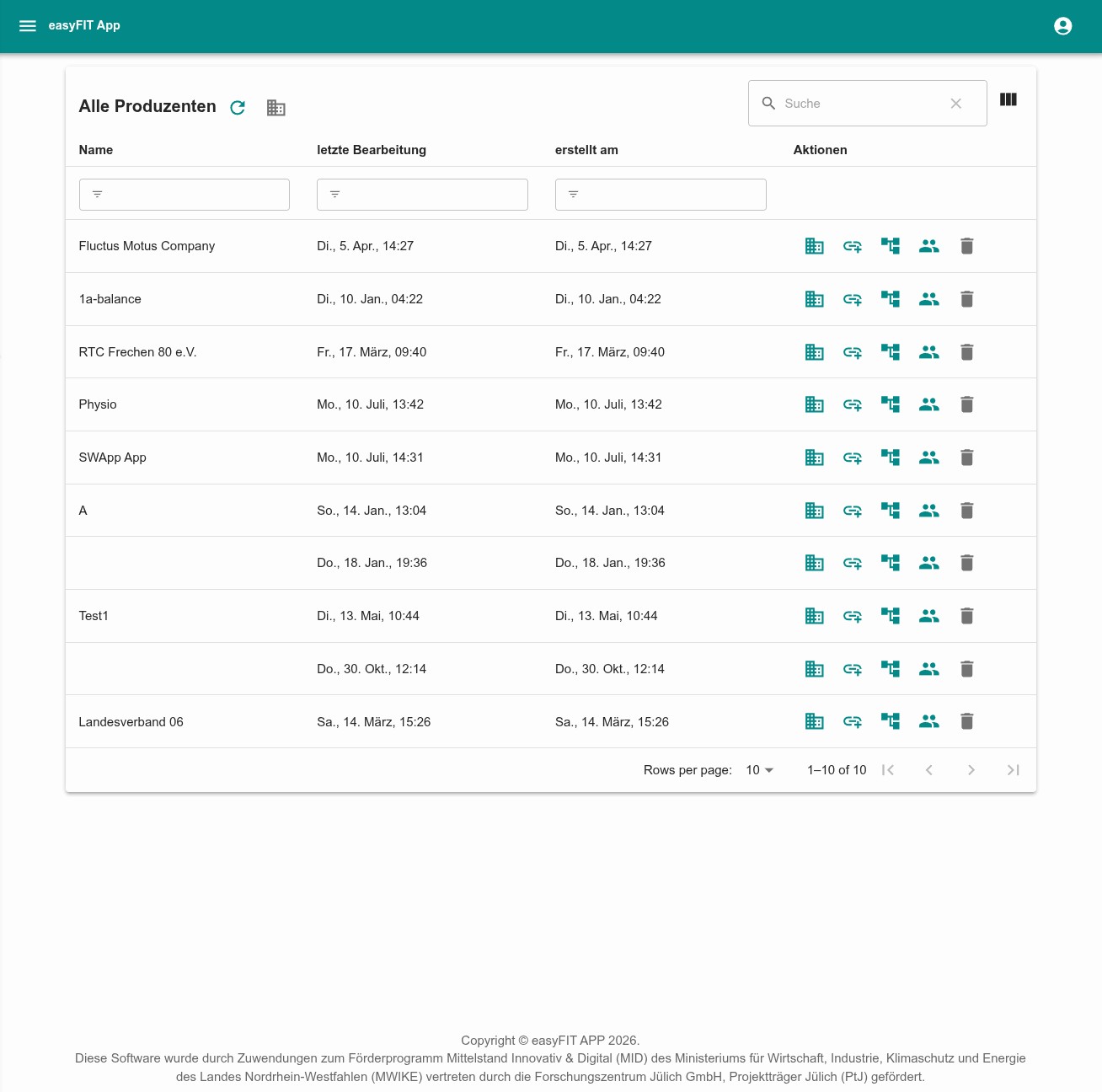 Trainer-Backend zur Verwaltung easyFIT Dashboard & App